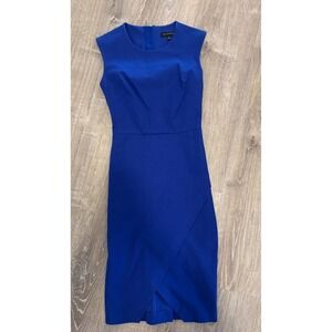 Banana Republic Sloan Sheath Dress Cobalt Blue Cross Front Size 0